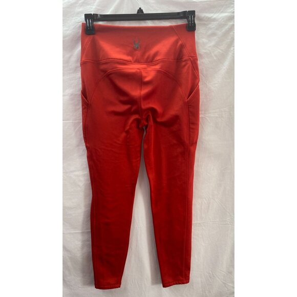Spyder Active Women's Size M Red Leggings with Side Pockets - Picture 2 of 8